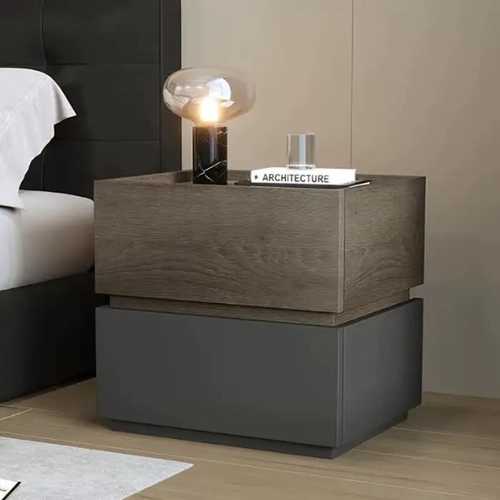 Table de Chevet Tendance de Luxe Moderne Nordique Vintage Esthétique avec Rangement pour Chambre à C