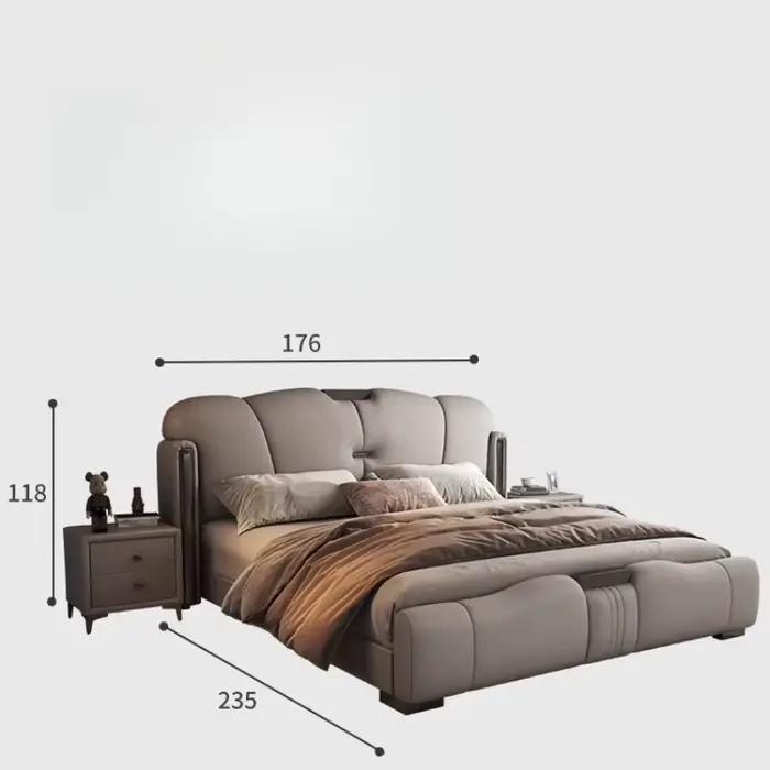 Lit double moderne de luxe minimaliste 180x200cm