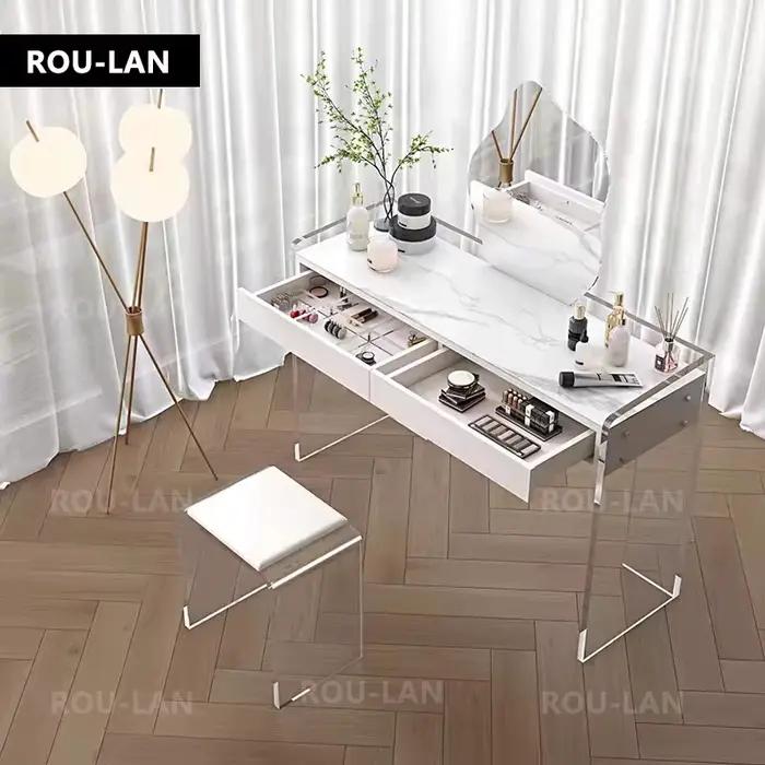 Coiffeuse en dalle de roche brillante de haute qualité