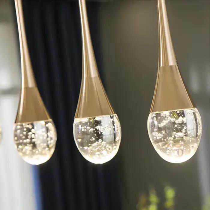 Lampes suspendues en cristal à bulles pour chambre à coucher, lampe de chevet d'hôtel, verre LED, lustres de plafond modernes, double