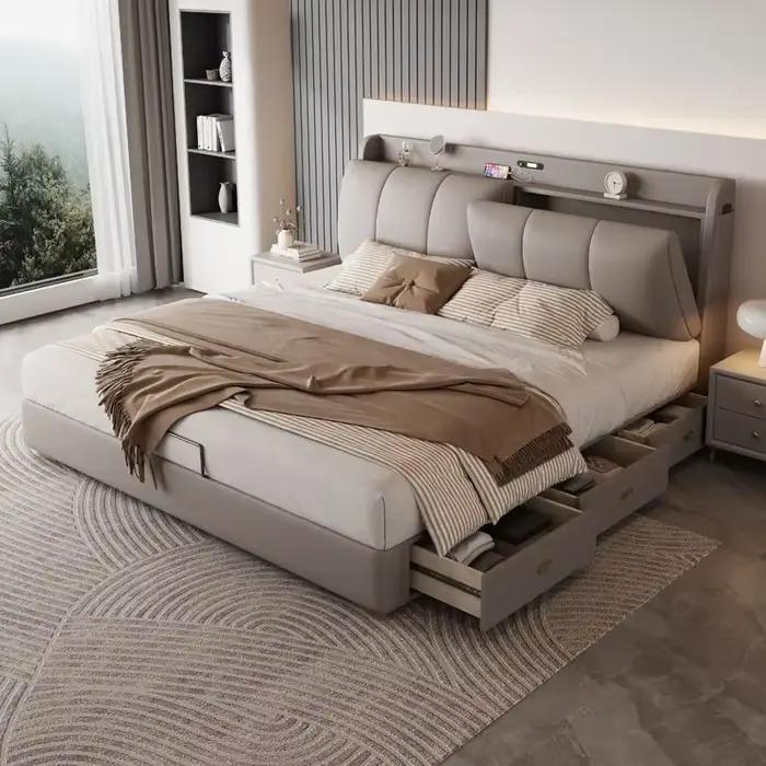 Lit de rangement moderne en Corium pour chambre à coucher