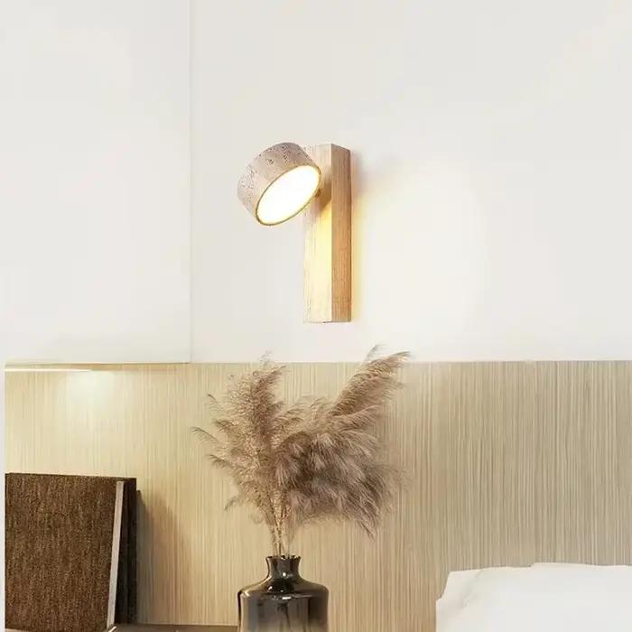 Applique murale en pierre naturelle rotative pour chevet de chambre à coucher