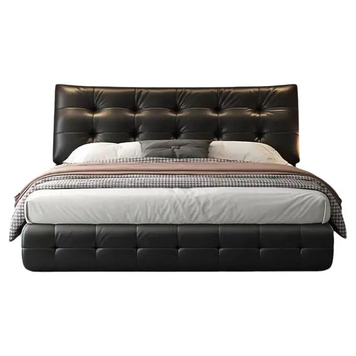 Cadre de lit double moderne italien haut de gamme pour chambre principale