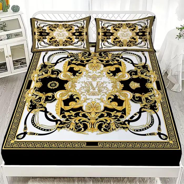 Ensemble de draps-housses à impression numérique de Style moderne de luxe