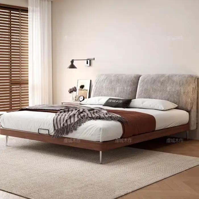 Cadres De lit rembourrés en bois plate-forme pleine taille tête De lit moderne dormir Cama De Lujo Para dortoir meubles De chambre