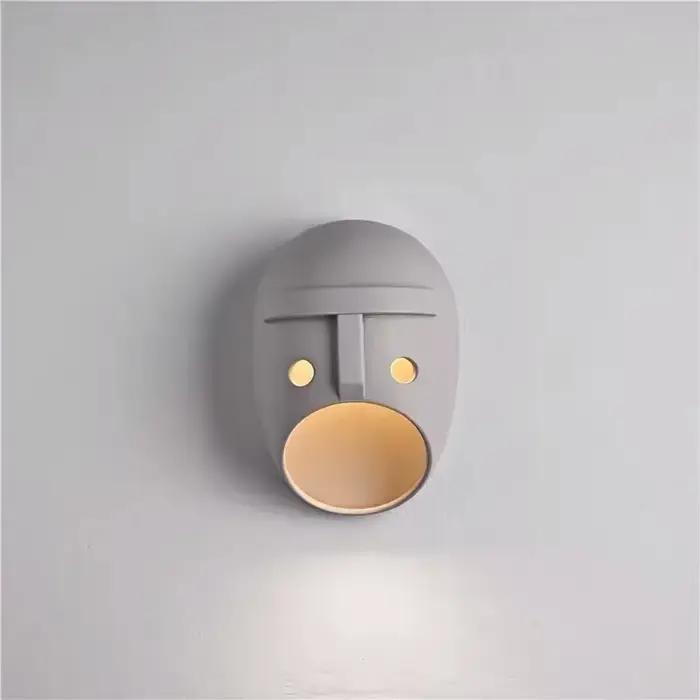 Designer Moooi Joker gris applique modèle moderne chambre chambre couloir fond escalier masque décor LED résine applique éclairage