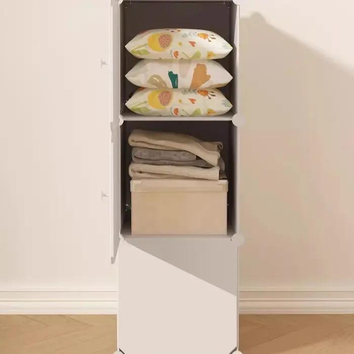 Armoire Minimaliste Économique Nordique Moderne Gain de Place pour Chambre à Coucher – Meuble de Rangement Modulaire Extérieur pour Vêtements