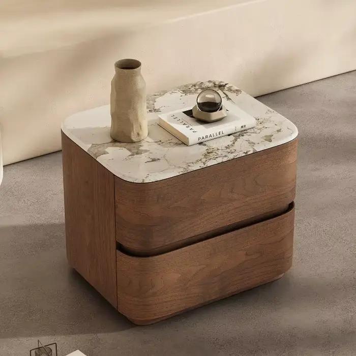 Table de chevet avec tiroirs