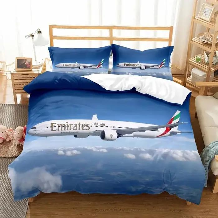 Linge de lit 3D avion ciel bleu