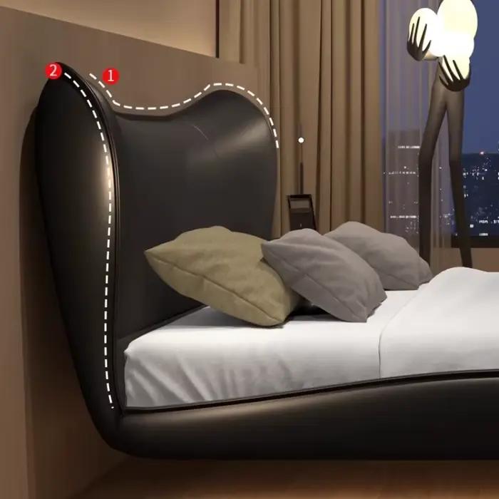 Cadres lit rembourré minimaliste reine chambre principale lit esthétique dormir luxe Muebles Para dortoir maison accessoires