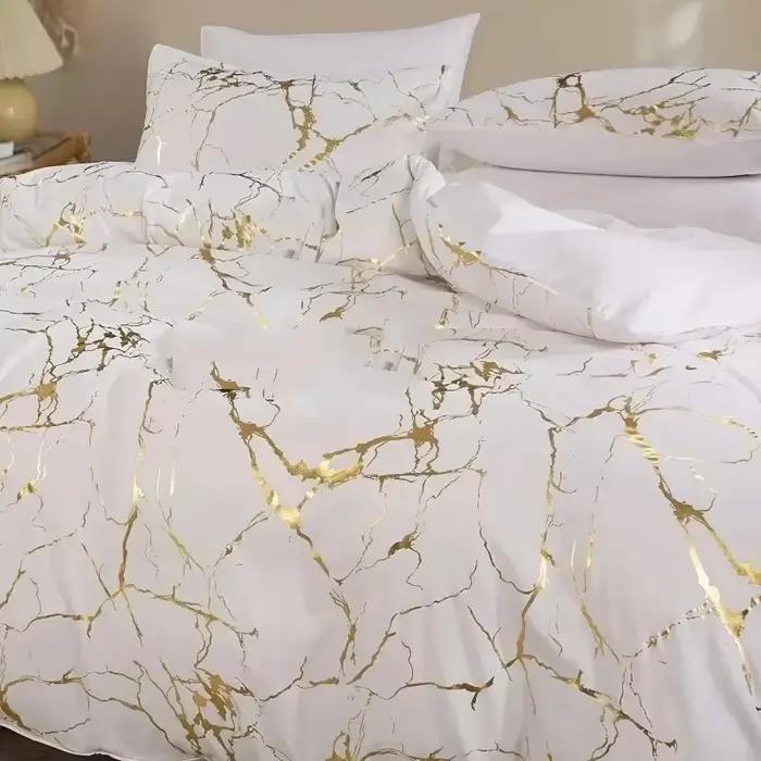 2/3 pièces literie Textiles de maison couleur unie vers le bas housse de couette taie d'oreiller draps chambre