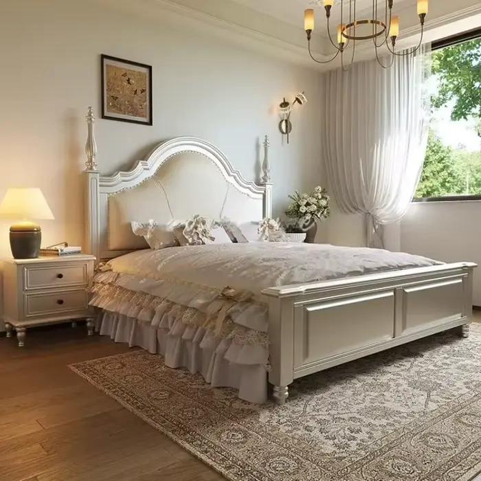 Lit double en cuir pleine fleur