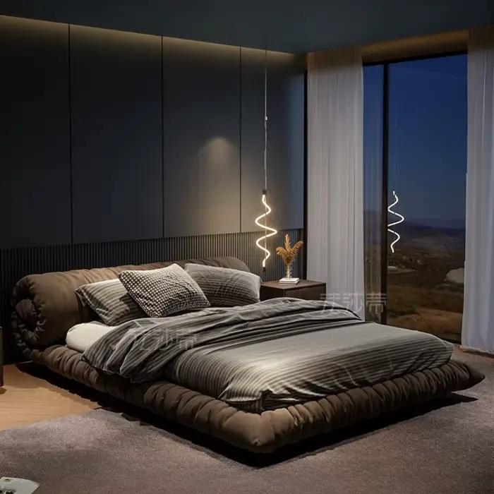 Chambre principale lit minimaliste européen noir tables de chevet lit filles salon Muebles Para dortoir maison accessoires