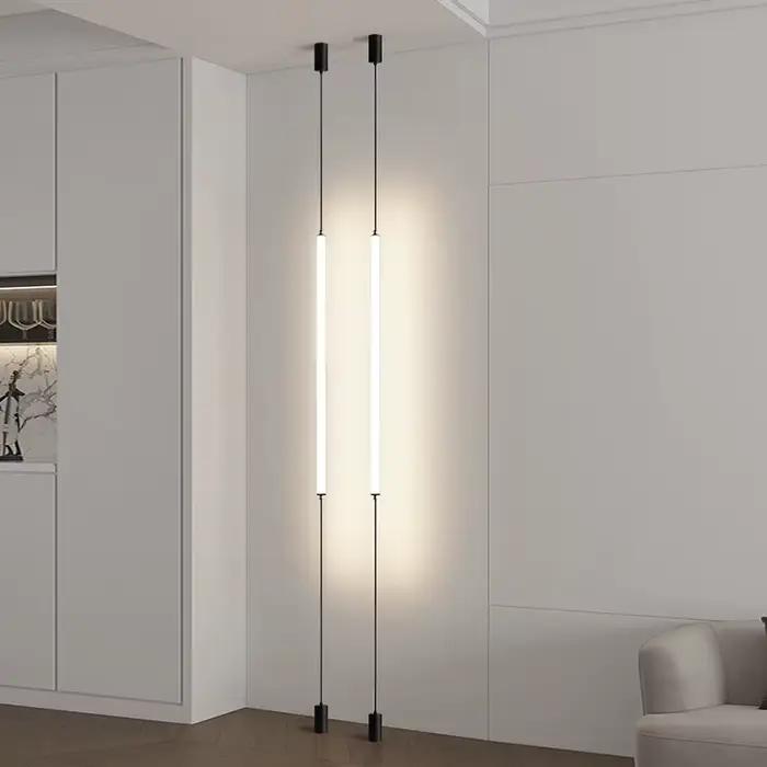 Italie Design chambre chevet LED lampadaires acrylique appliques longue ligne lumière moderne noir hôtel salon LED lampadaire maison