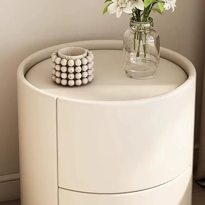 Avec rangement tables de chevet étroites rondes avec tiroirs chambre Design