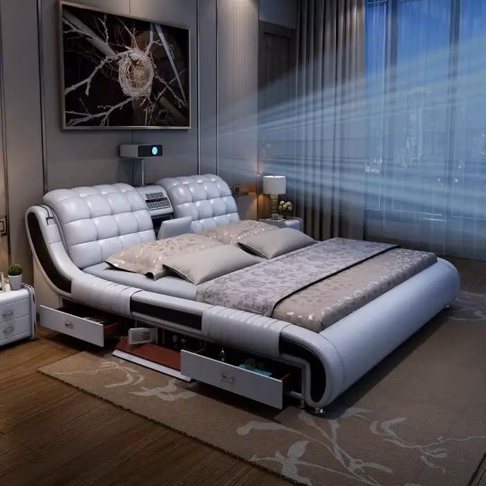 Lit esthétique moderne cadres minimalistes rangement Unique lit nordique chambre De fille femme Camas De dortoir accessoires pour la maison