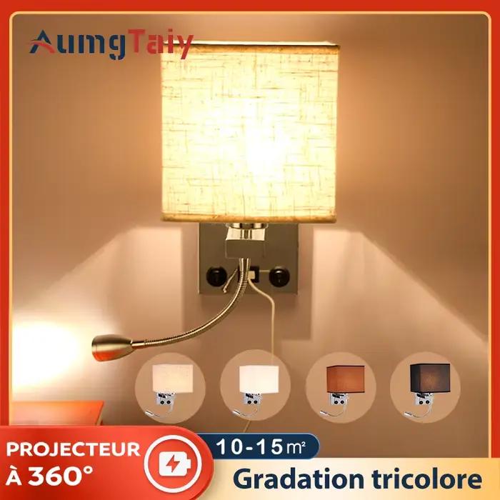 LED lampe de chevet 2.0 USB 3W Spot tissu nordique moderne éclairage intérieur pour chambre lecture salon allée décor