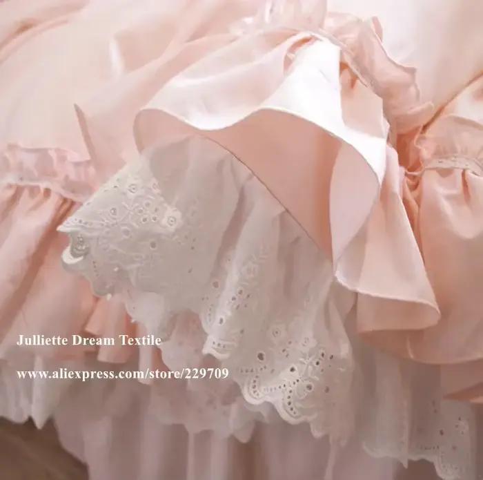 Housse de couette romantique en dentelle à volants