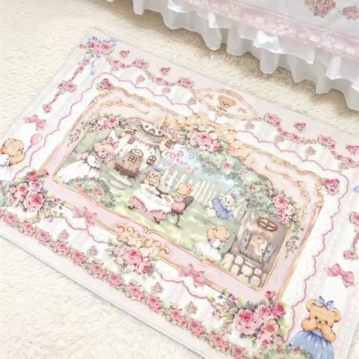 Tapis de chevet en peluche pour chambre à coucher