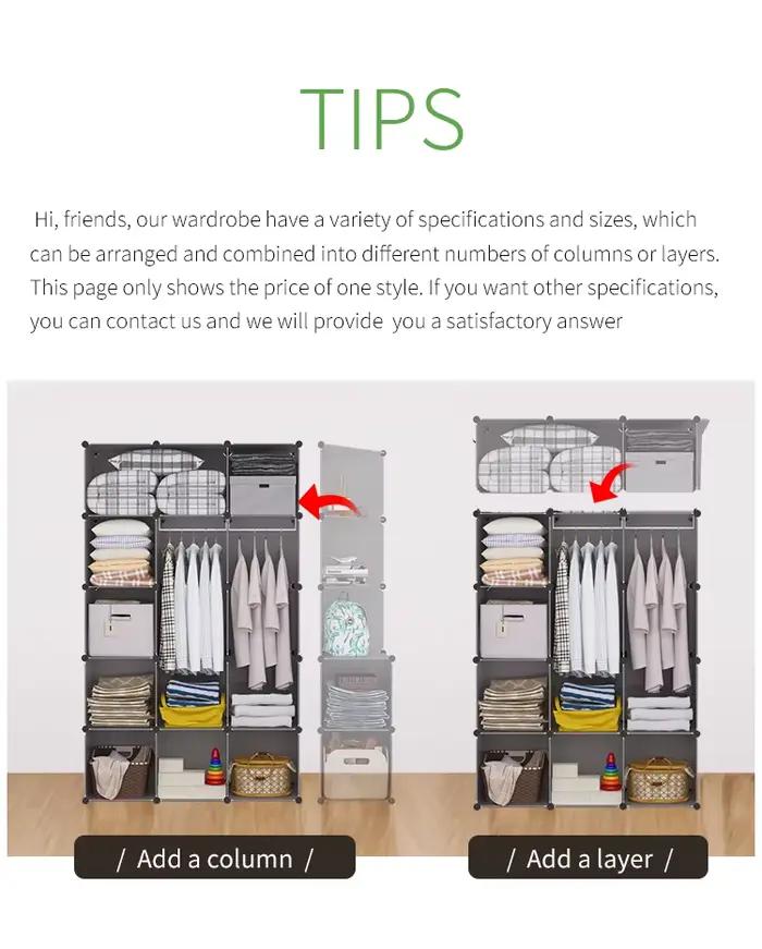 Armoire de rangement pliable économique pour salon et chambre