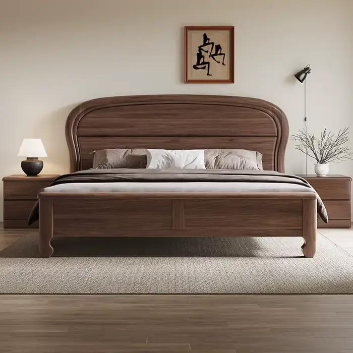 Lit double en bois massif chinois