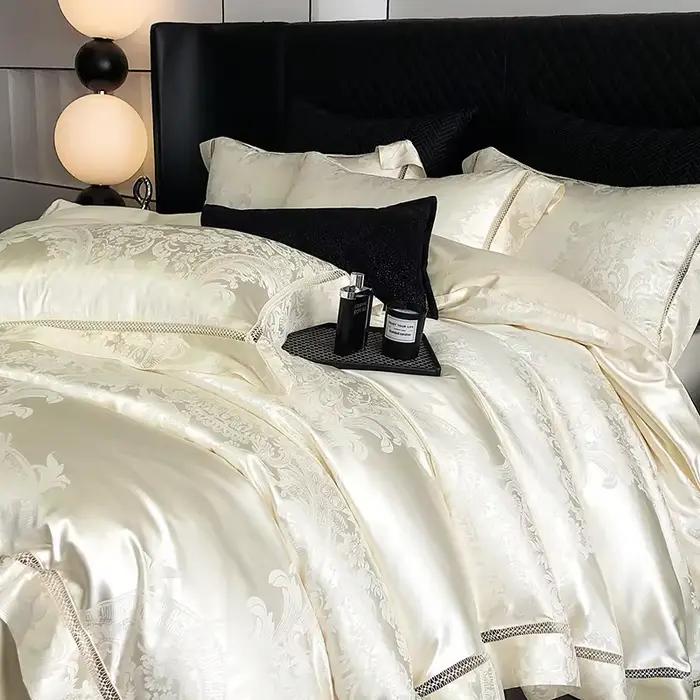Parure de lit de luxe en brocart Jacquard et coton égyptien