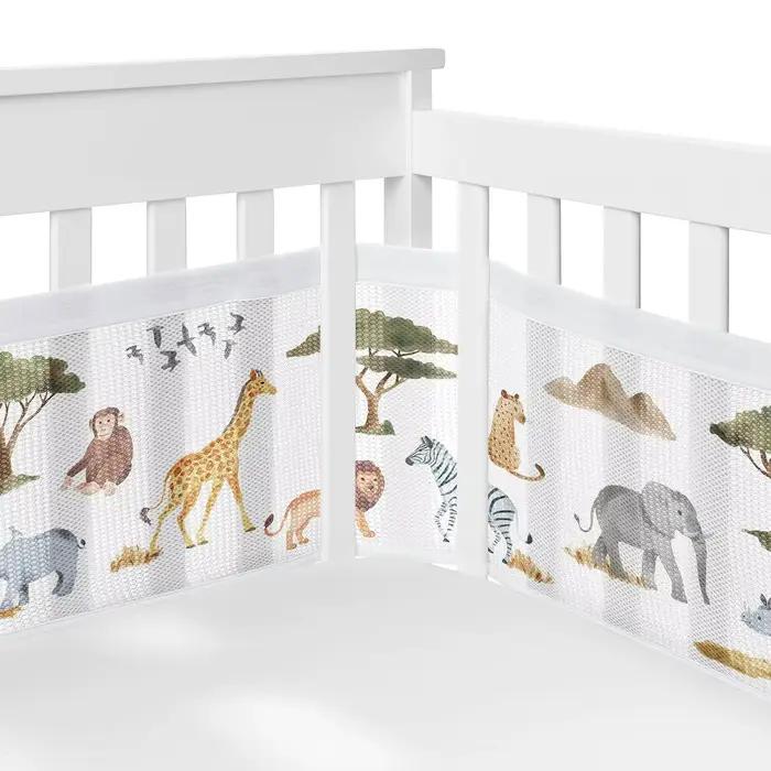 Respirant nouveau-né maille lit pare-chocs bébé lit protecteur imprimé