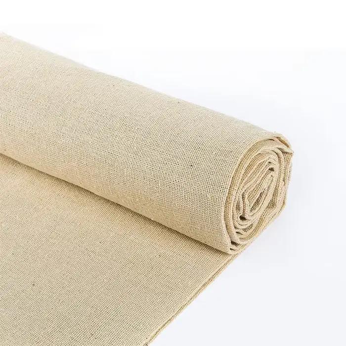3 pièces de tissu en lin naturel de couleur unie de 50x50 centimètres