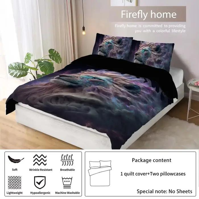 Parure de lit 3 pièces confortable et chaude en polyester mat 90 g/m2