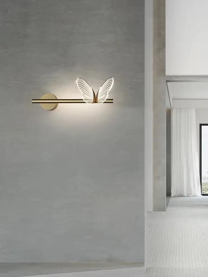 Papillon pendentif LED lumières nordique chevet escalier maison luminaire moderne chambre Restaurant couloir Art suspension lampe chambre