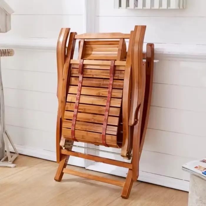 Chaise longue en bambou confortable pour adultes