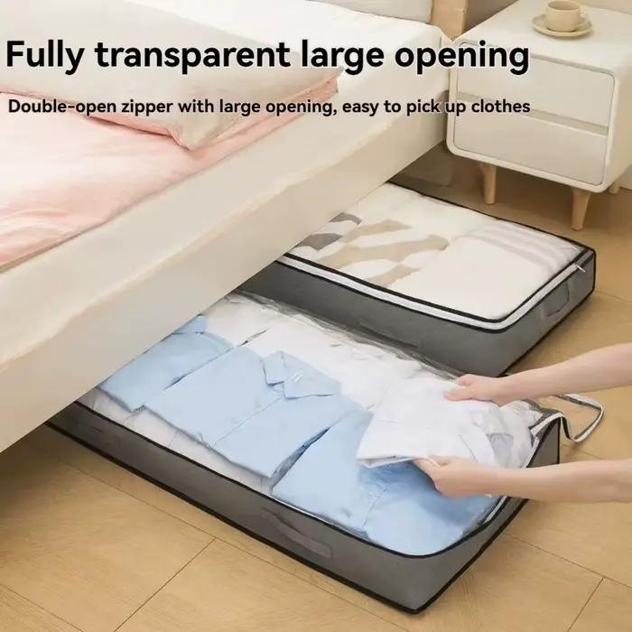 La boîte de rangement épaisse de grande taille sous le lit peut contenir des vêtements