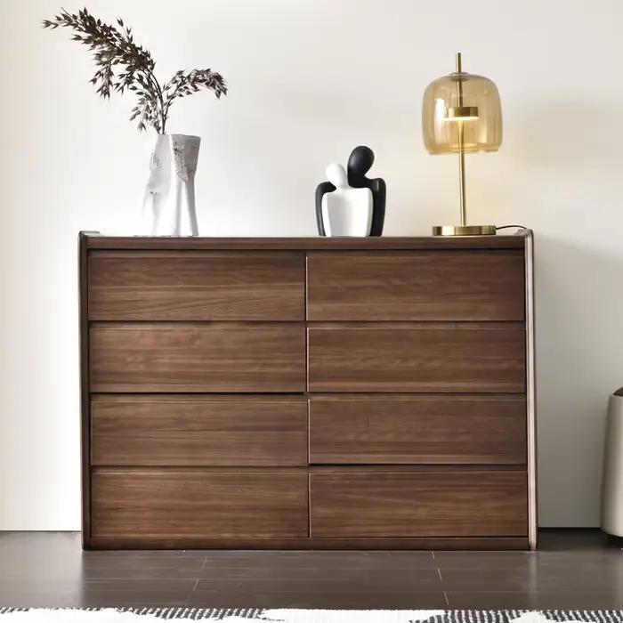 Armoire moderne en bois de noyer avec tiroirs