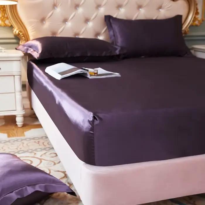 Drap-housse en Satin, couleur unie