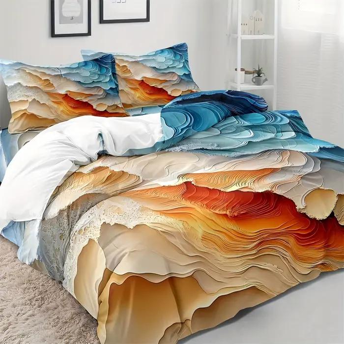 Ensemble de housse de couette en blocs de couleurs abstraites