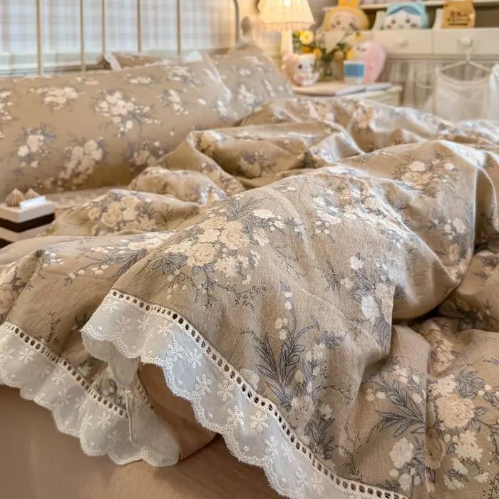 Ensemble de draps de lit à fleurs