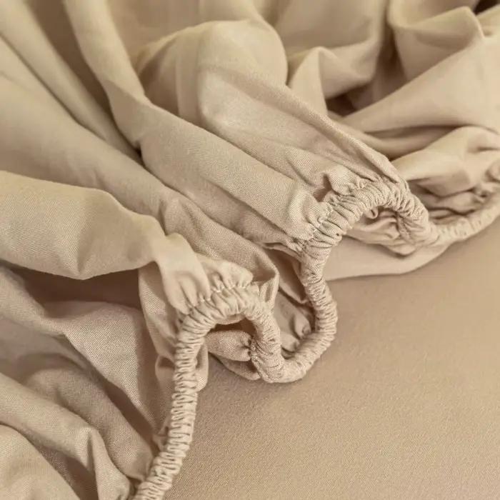 Ensemble de draps-housses brossés de couleur unie