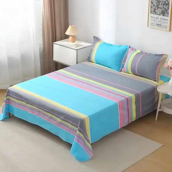  Ensemble de draps bohème – 400TC en coton de style méditerranéen avec colorant résistant à la décoloration pour les essentiels du dortoir