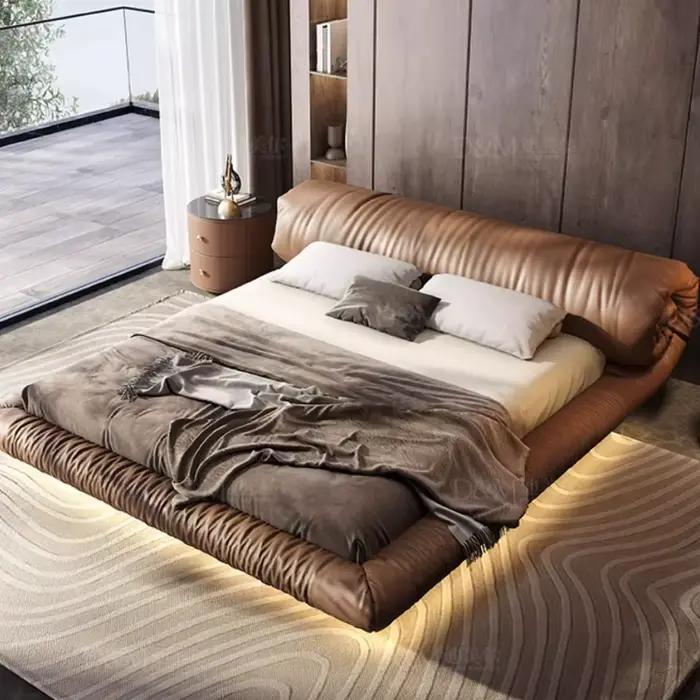 Cadres de lit Suspension en cuir de luxe italien 180x200cm