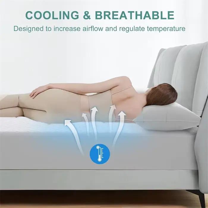 Housse de matelas six côtés matelassée avec fermeture éclair