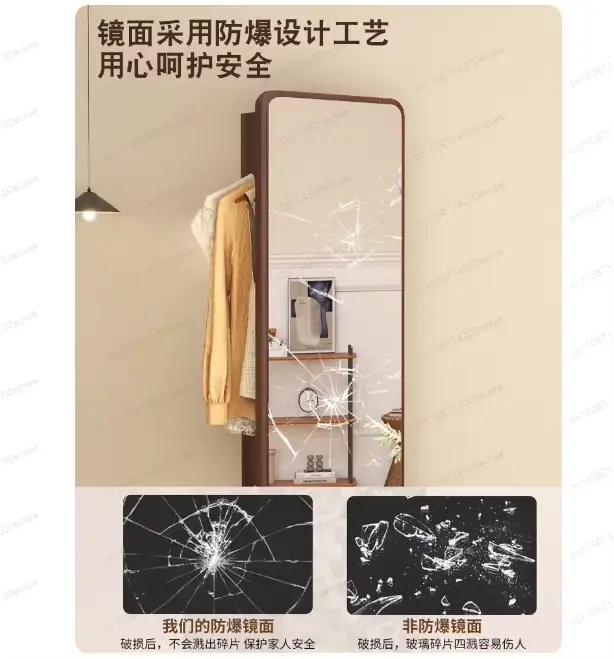 Porte-manteau rotatif, miroir pleine longueur sur pied pour chambre