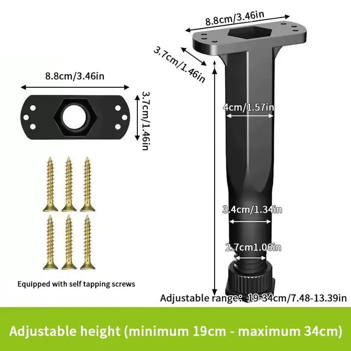 Pied de support télescopique réglable pour sommier