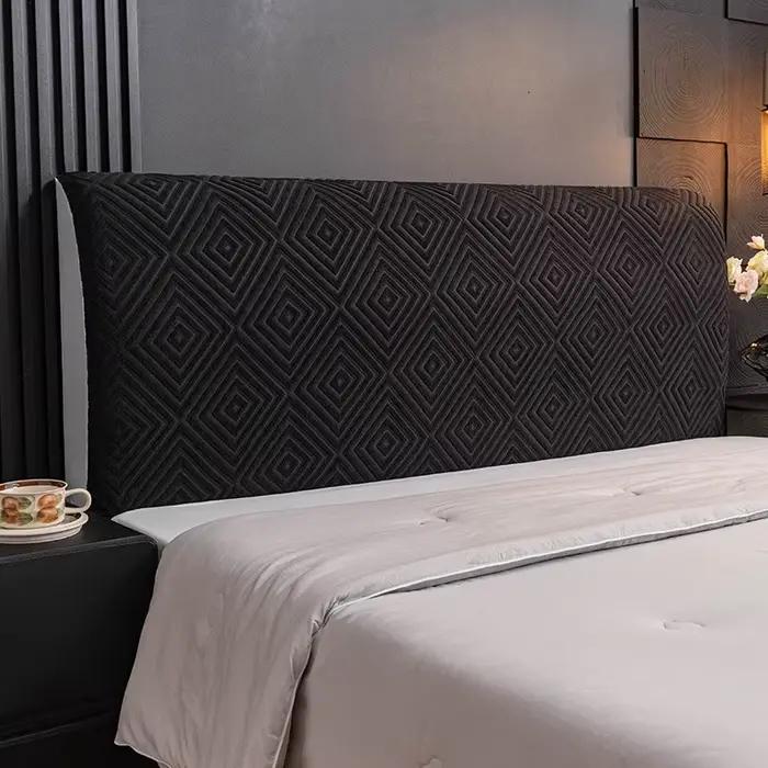 Housse de tête de lit extensible en velours doux