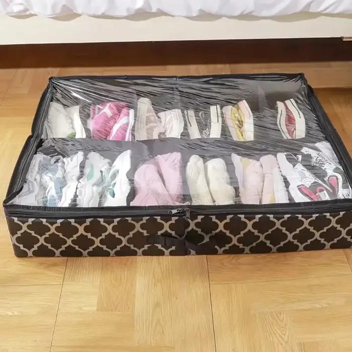 Organisateur de rangement de chaussures sous le lit