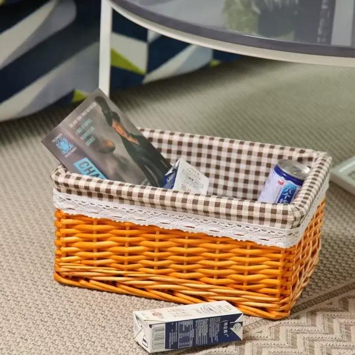 Panier de rangement mignon en rotin