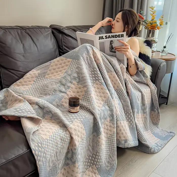 Couverture en mousseline 100% coton pour lit