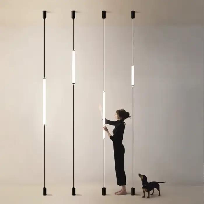 Italie Design chambre chevet LED lampadaires acrylique appliques longue ligne lumière moderne noir hôtel salon LED lampadaire maison