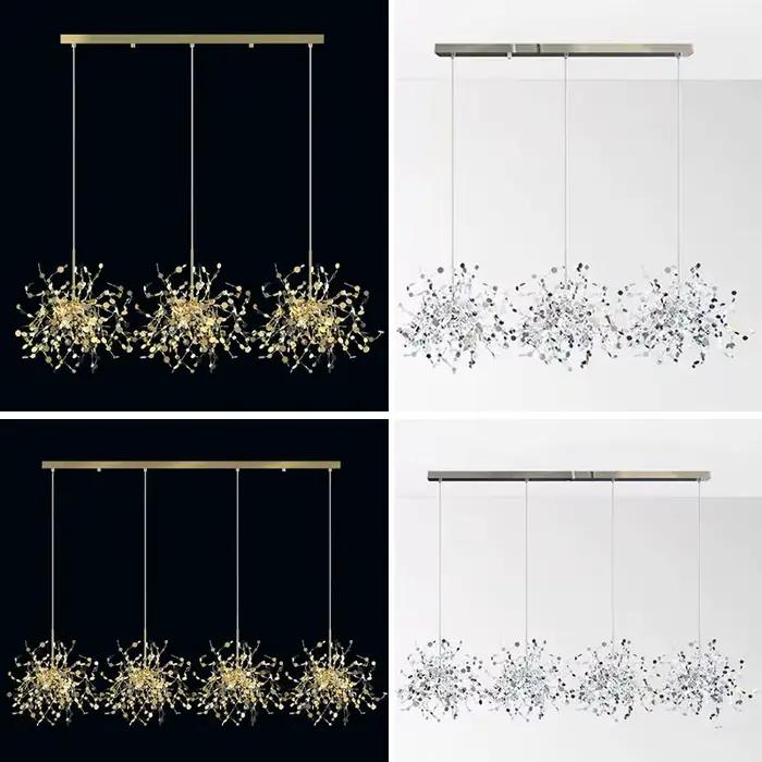 Plafonnier LED doré chromé au design moderne