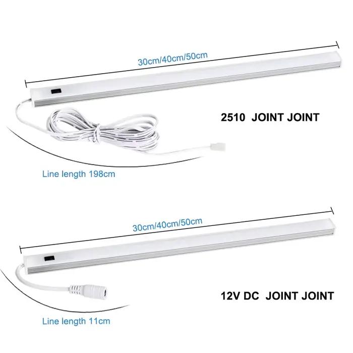 Lumière LED sous-meuble lumières pour cuisine interrupteur de balayage manuel PIR capteur de mouvement placard garde-robe lampe 30/40/50 cm LED veilleuse