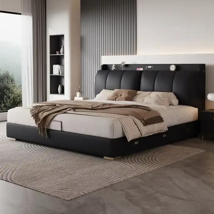 Lit de rangement moderne en Corium pour chambre à coucher